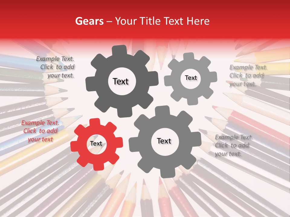 Colored Pencils In A Heart Shape PowerPoint Template