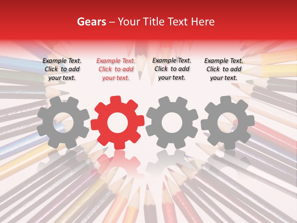 Colored Pencils In A Heart Shape PowerPoint Template