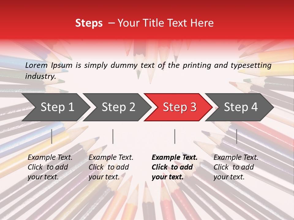 Colored Pencils In A Heart Shape PowerPoint Template