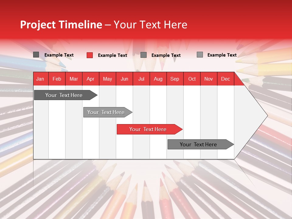 Colored Pencils In A Heart Shape PowerPoint Template