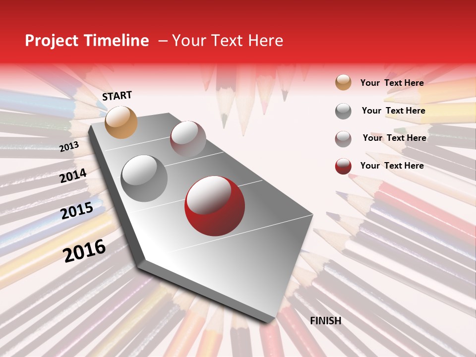 Colored Pencils In A Heart Shape PowerPoint Template