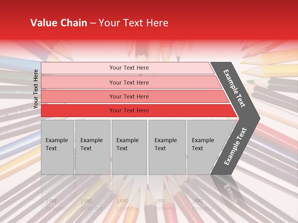 Colored Pencils In A Heart Shape PowerPoint Template