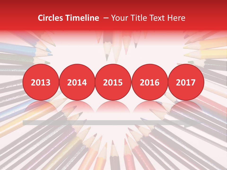 Colored Pencils In A Heart Shape PowerPoint Template