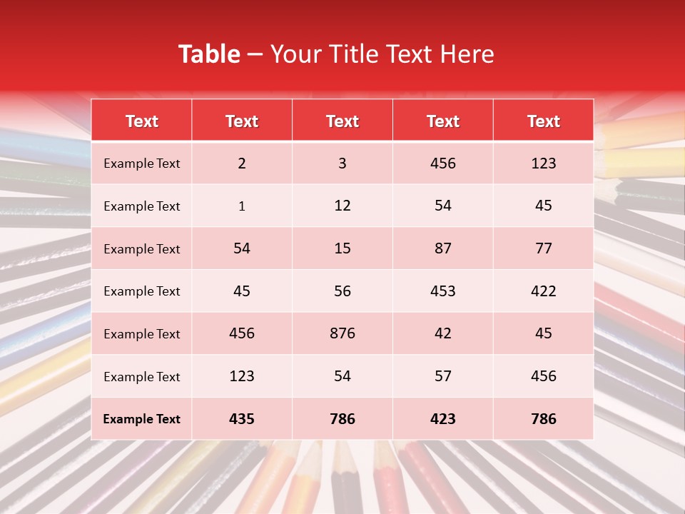 Colored Pencils In A Heart Shape PowerPoint Template