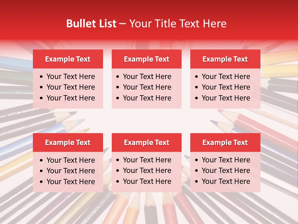 Colored Pencils In A Heart Shape PowerPoint Template
