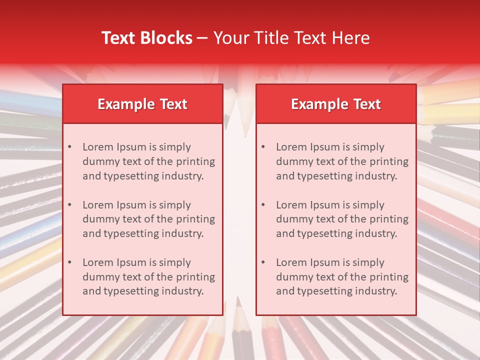 Colored Pencils In A Heart Shape PowerPoint Template