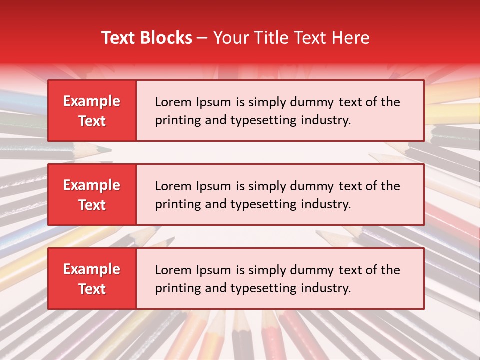 Colored Pencils In A Heart Shape PowerPoint Template