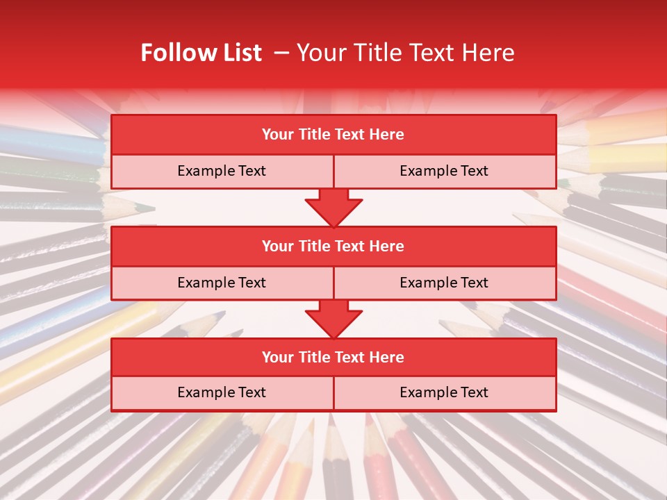 Colored Pencils In A Heart Shape PowerPoint Template