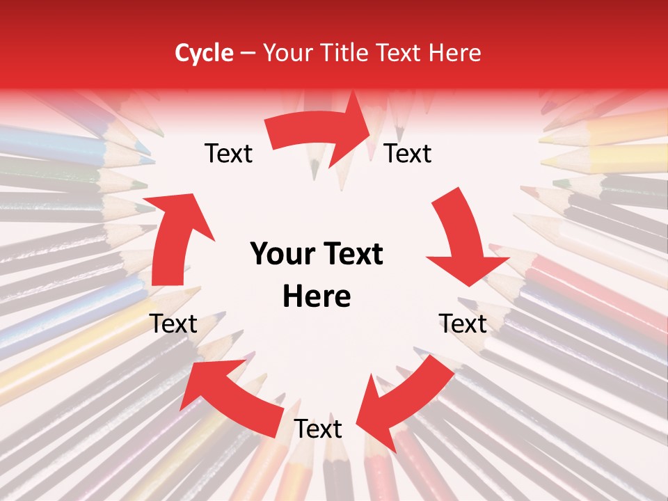 Colored Pencils In A Heart Shape PowerPoint Template