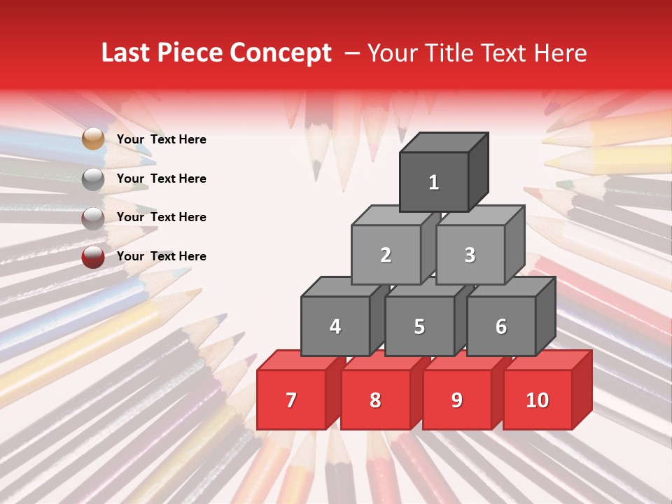 Colored Pencils In A Heart Shape PowerPoint Template