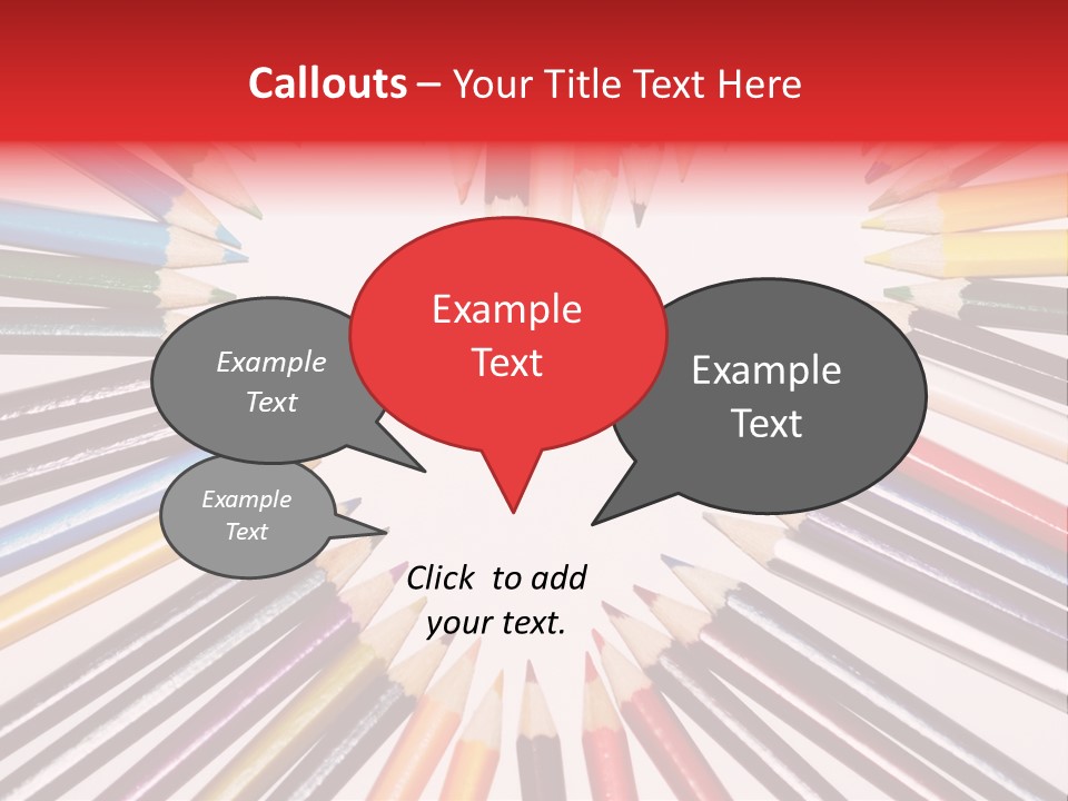 Colored Pencils In A Heart Shape PowerPoint Template