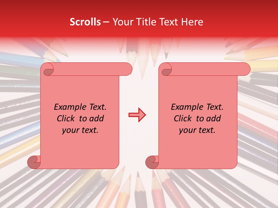 Colored Pencils In A Heart Shape PowerPoint Template