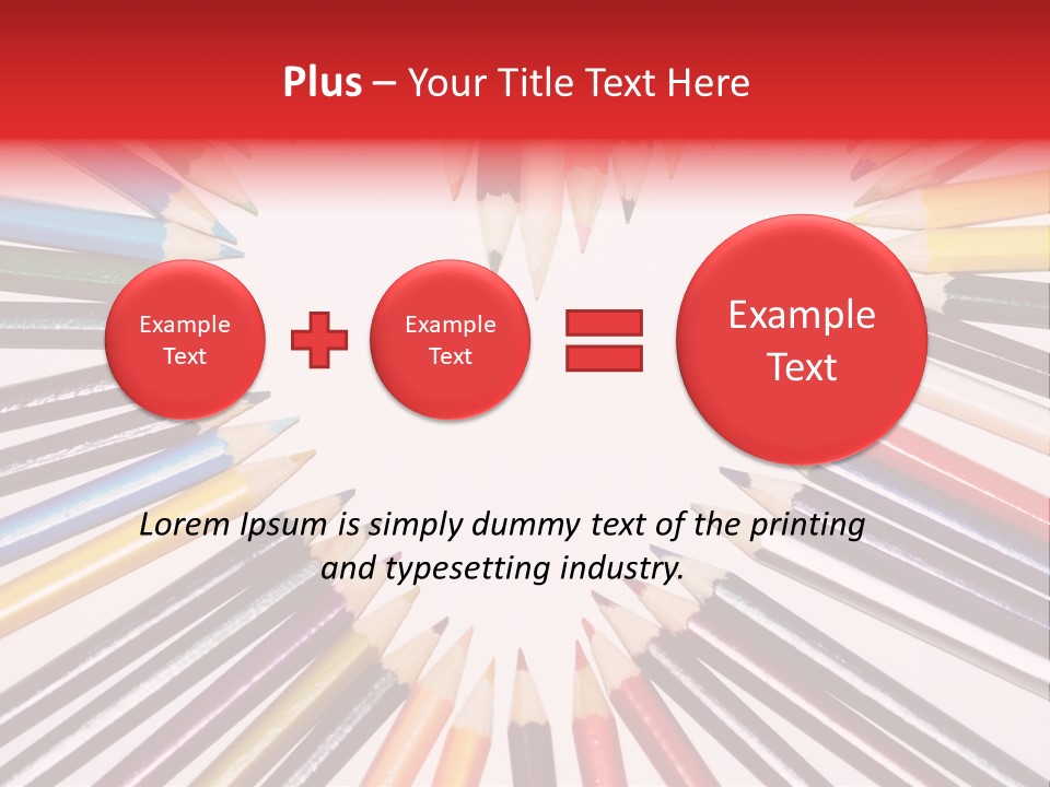 Colored Pencils In A Heart Shape PowerPoint Template