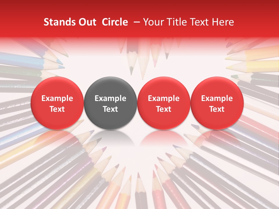 Colored Pencils In A Heart Shape PowerPoint Template