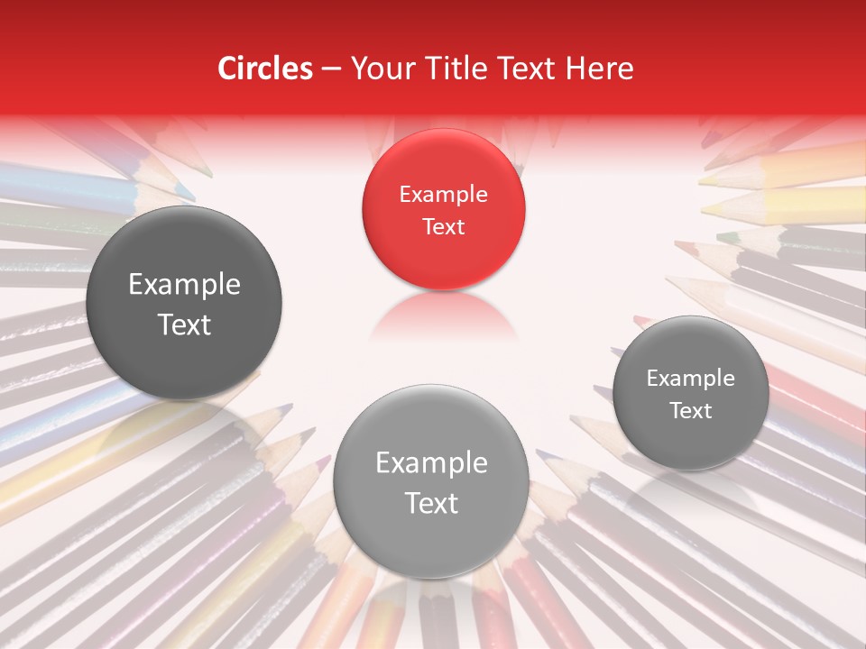 Colored Pencils In A Heart Shape PowerPoint Template