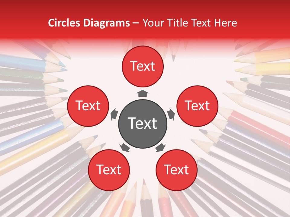 Colored Pencils In A Heart Shape PowerPoint Template