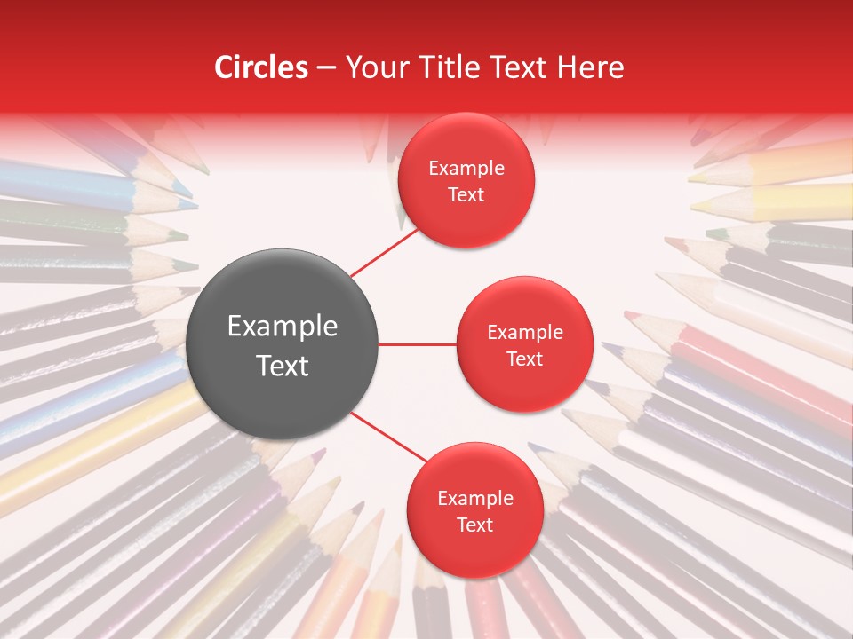 Colored Pencils In A Heart Shape PowerPoint Template