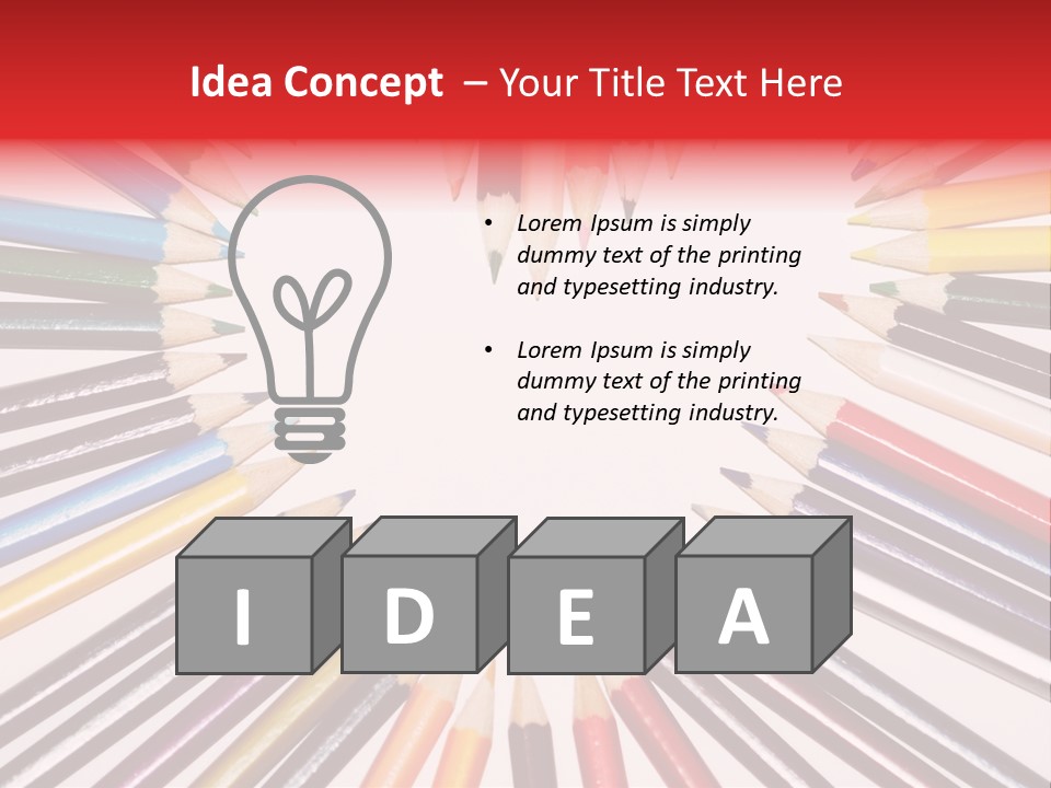 Colored Pencils In A Heart Shape PowerPoint Template