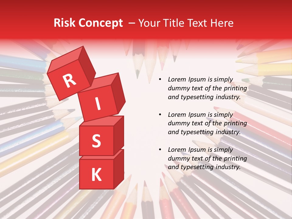 Colored Pencils In A Heart Shape PowerPoint Template