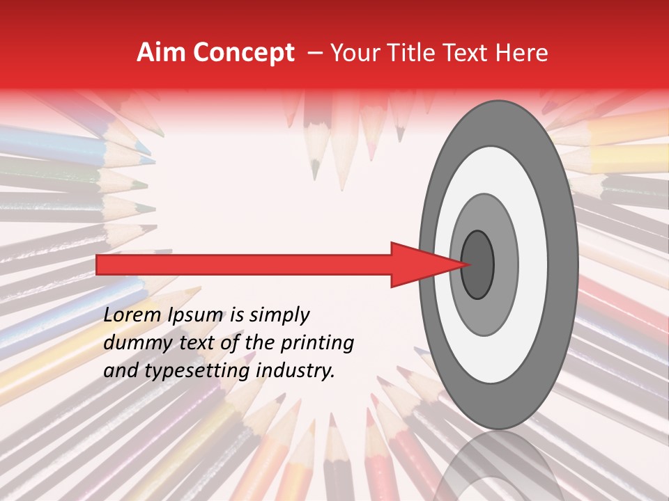 Colored Pencils In A Heart Shape PowerPoint Template