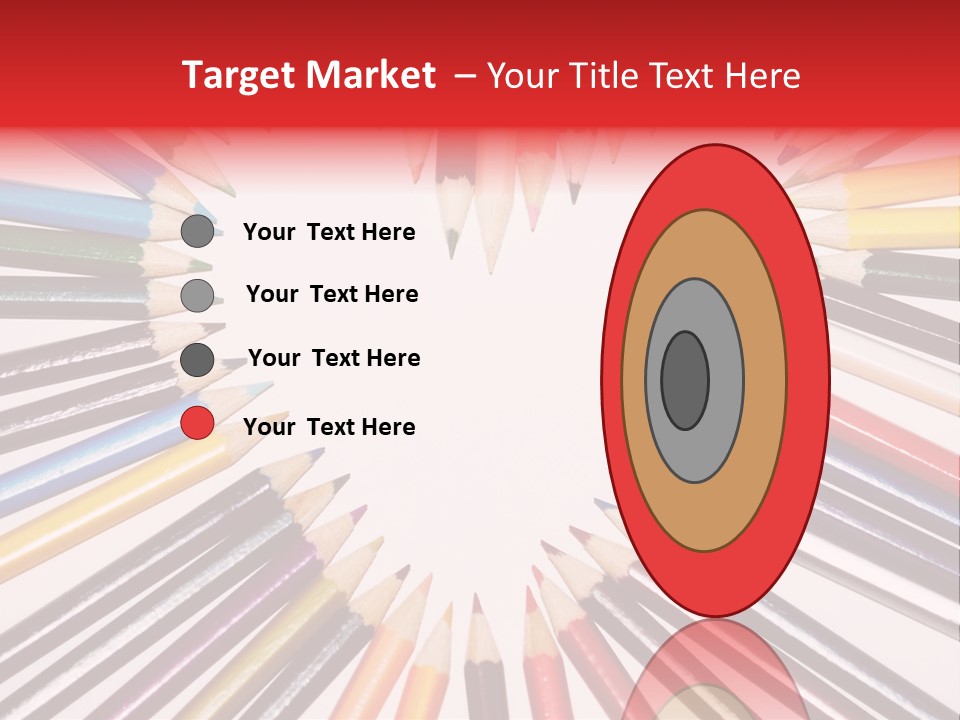 Colored Pencils In A Heart Shape PowerPoint Template