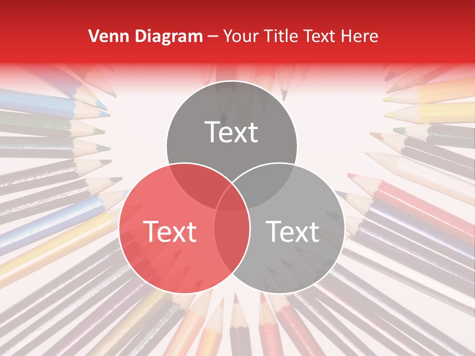Colored Pencils In A Heart Shape PowerPoint Template