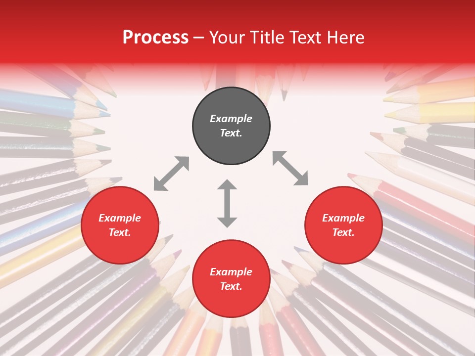 Colored Pencils In A Heart Shape PowerPoint Template