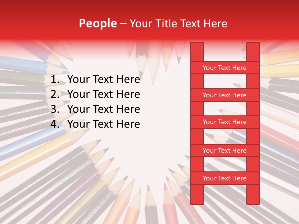 Colored Pencils In A Heart Shape PowerPoint Template