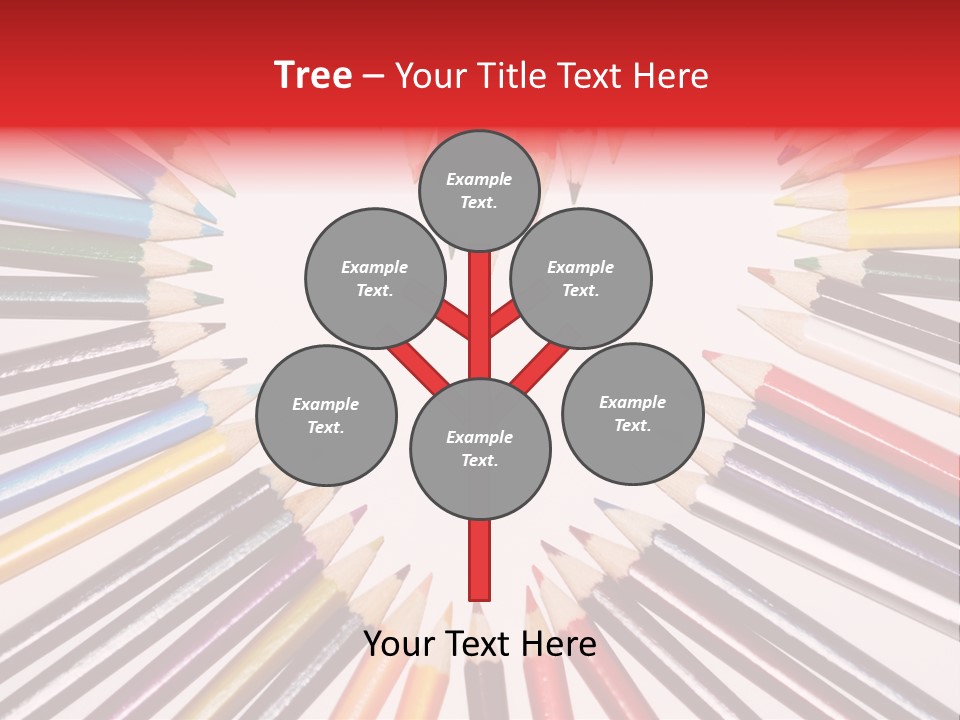 Colored Pencils In A Heart Shape PowerPoint Template