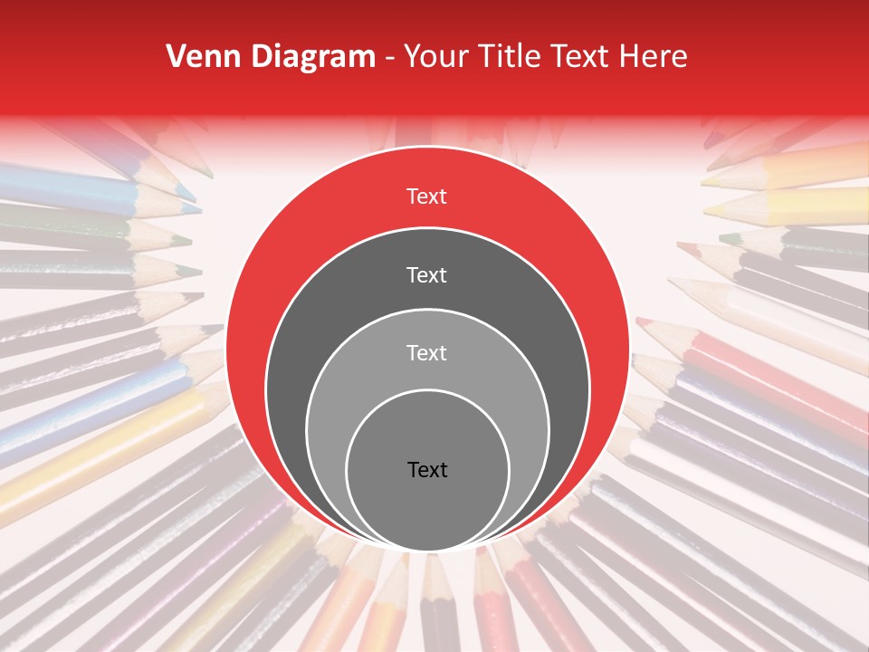 Colored Pencils In A Heart Shape PowerPoint Template