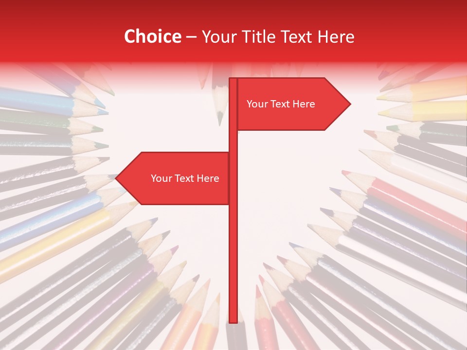 Colored Pencils In A Heart Shape PowerPoint Template