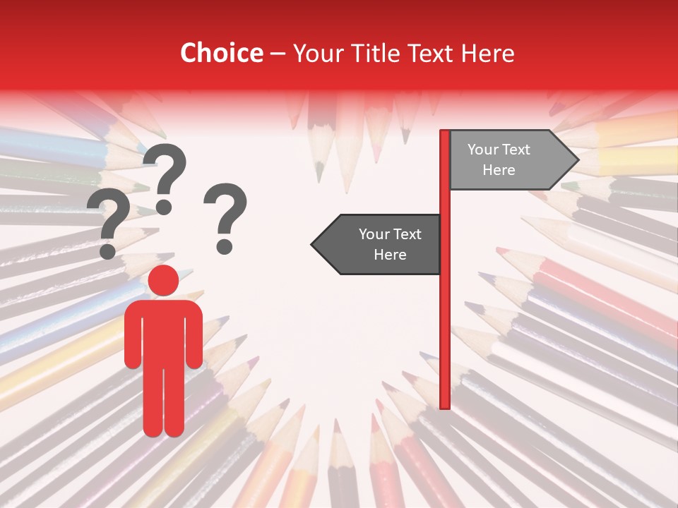 Colored Pencils In A Heart Shape PowerPoint Template