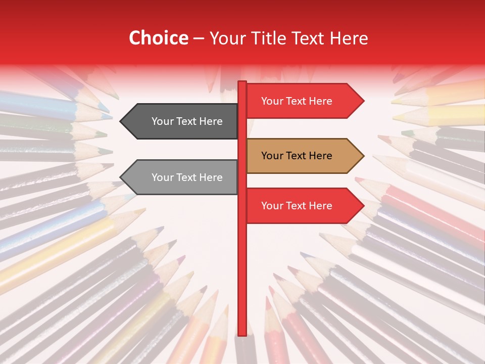 Colored Pencils In A Heart Shape PowerPoint Template