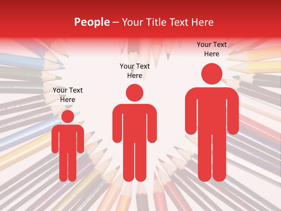 Colored Pencils In A Heart Shape PowerPoint Template
