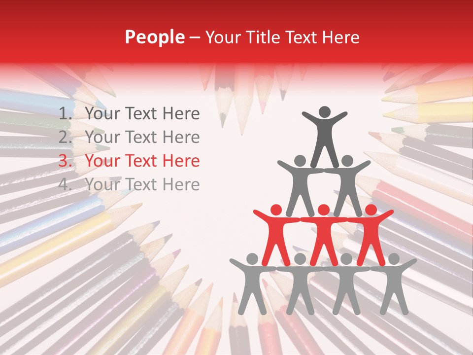 Colored Pencils In A Heart Shape PowerPoint Template