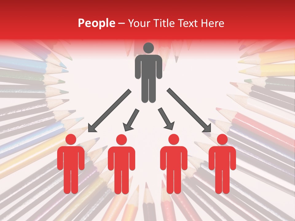 Colored Pencils In A Heart Shape PowerPoint Template