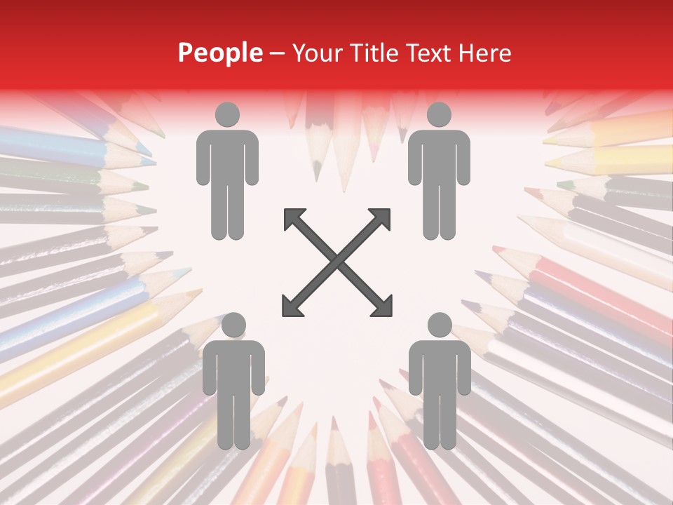 Colored Pencils In A Heart Shape PowerPoint Template