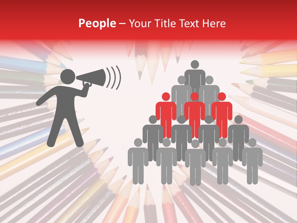 Colored Pencils In A Heart Shape PowerPoint Template