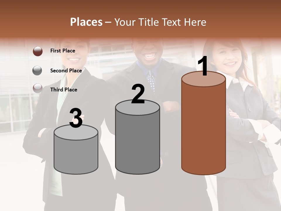 An Attractive Team Of Diverse Business People At Company Office Building PowerPoint Template