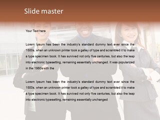 An Attractive Team Of Diverse Business People At Company Office Building PowerPoint Template