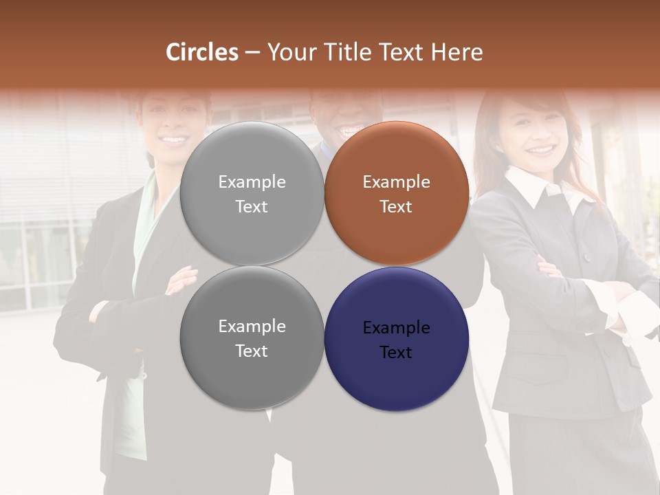 An Attractive Team Of Diverse Business People At Company Office Building PowerPoint Template