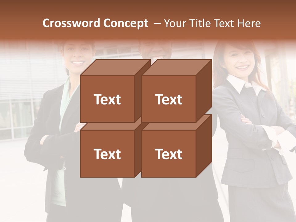 An Attractive Team Of Diverse Business People At Company Office Building PowerPoint Template