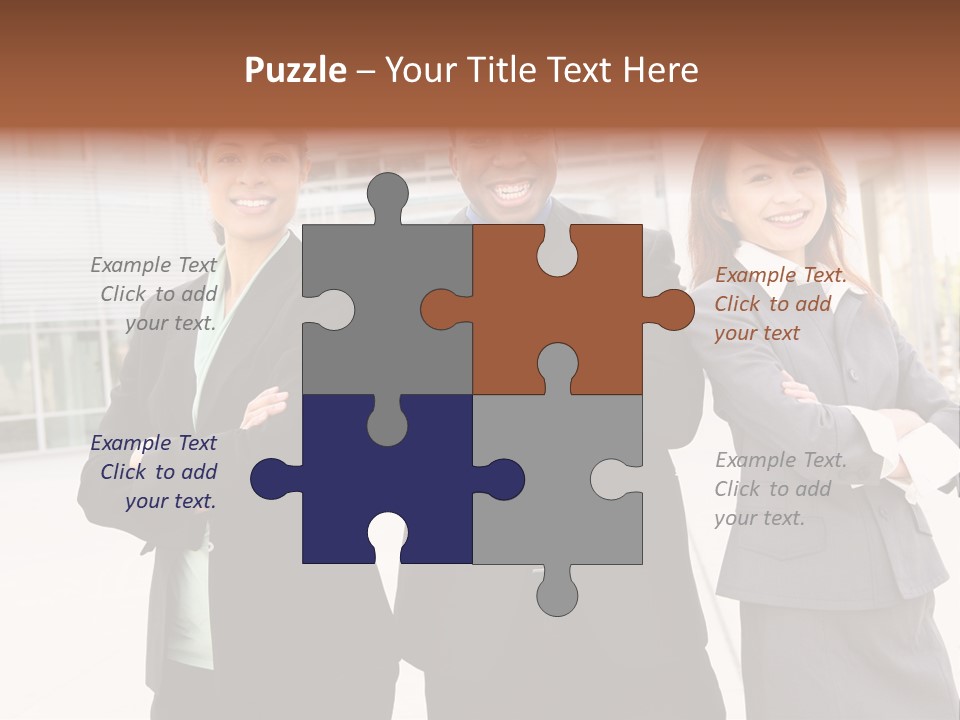 An Attractive Team Of Diverse Business People At Company Office Building PowerPoint Template