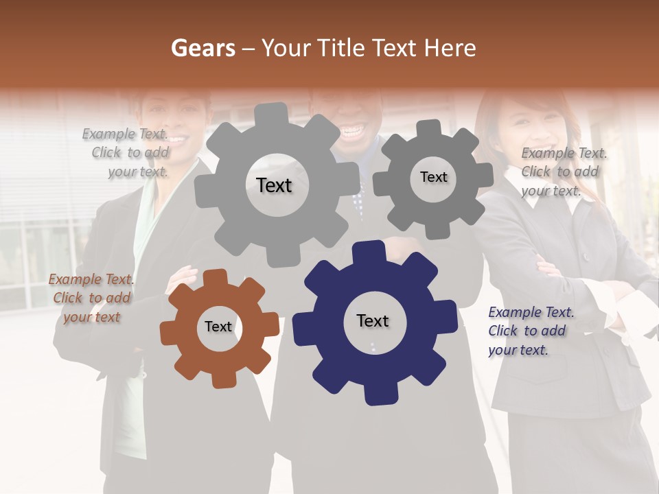 An Attractive Team Of Diverse Business People At Company Office Building PowerPoint Template