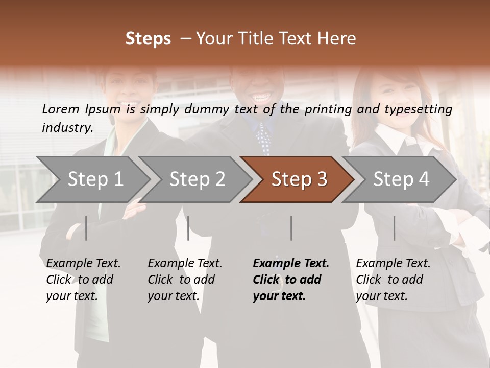 An Attractive Team Of Diverse Business People At Company Office Building PowerPoint Template