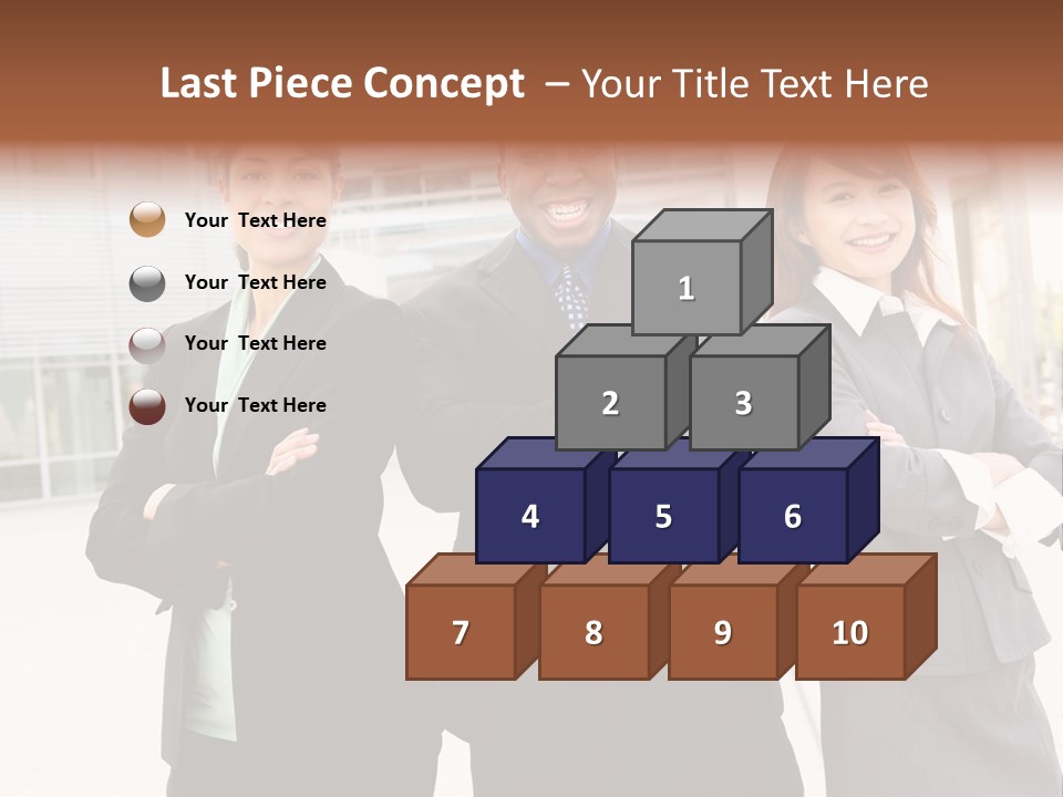 An Attractive Team Of Diverse Business People At Company Office Building PowerPoint Template