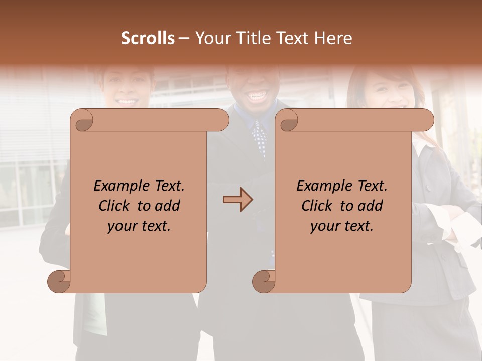An Attractive Team Of Diverse Business People At Company Office Building PowerPoint Template
