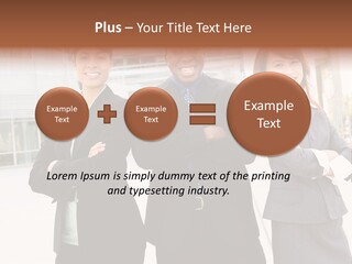 An Attractive Team Of Diverse Business People At Company Office Building PowerPoint Template