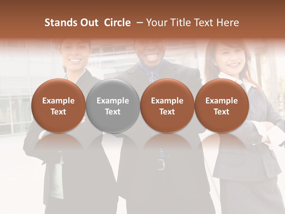 An Attractive Team Of Diverse Business People At Company Office Building PowerPoint Template