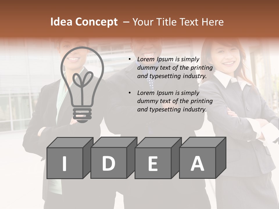 An Attractive Team Of Diverse Business People At Company Office Building PowerPoint Template